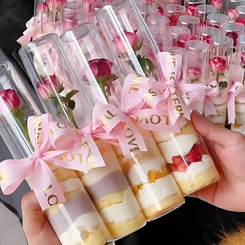 GD2020水果慕斯杯38女王节母亲节女神节鲜花蛋糕杯手捧花束直筒杯