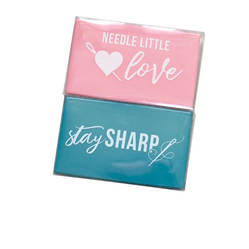 粉色磁性收纳针盒吸针盒磁力磁石手缝针珠针磁性盒便携针盒吸针盒