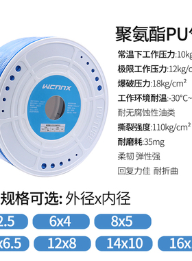 pu气管8mm软管10mm空压机气动气泵压缩气管高压管透明12m 4mm 6mm