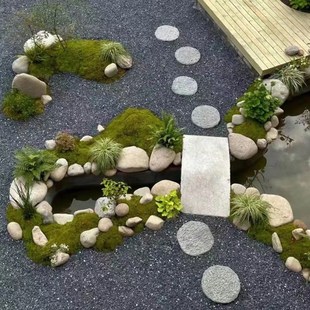 50斤户外庭院石子黑色砾石抛光花园造景碎石园林小石头景观铺路石