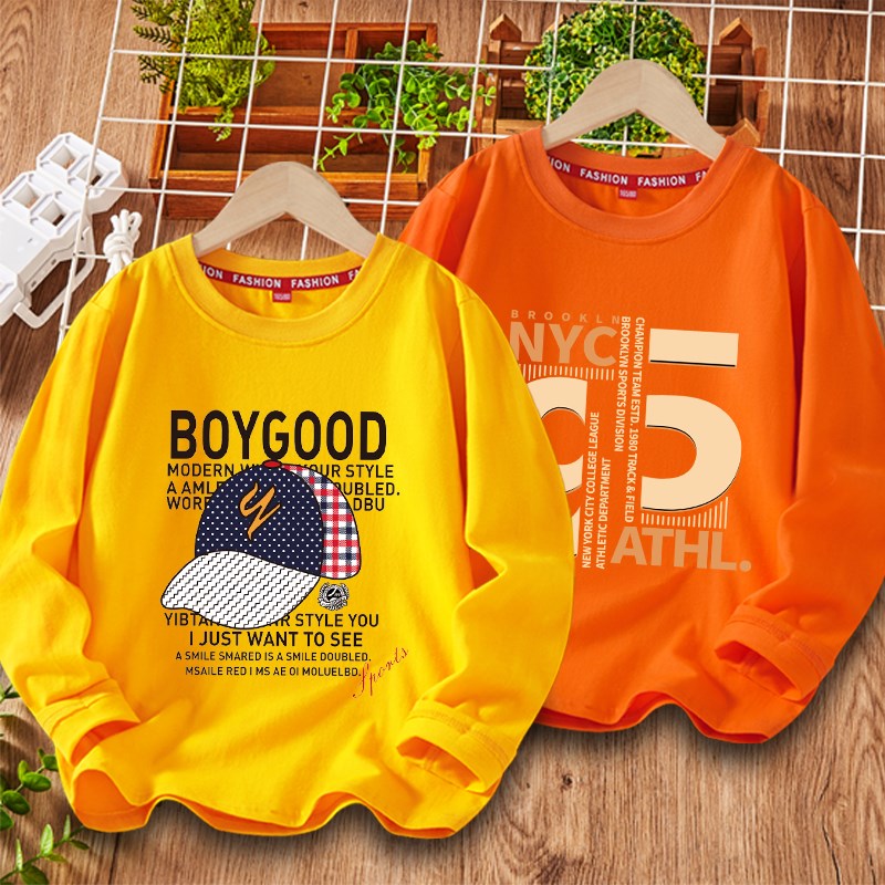 童装男童长袖t恤男孩秋季中大童秋装纯棉打底衫春秋款儿童上衣潮