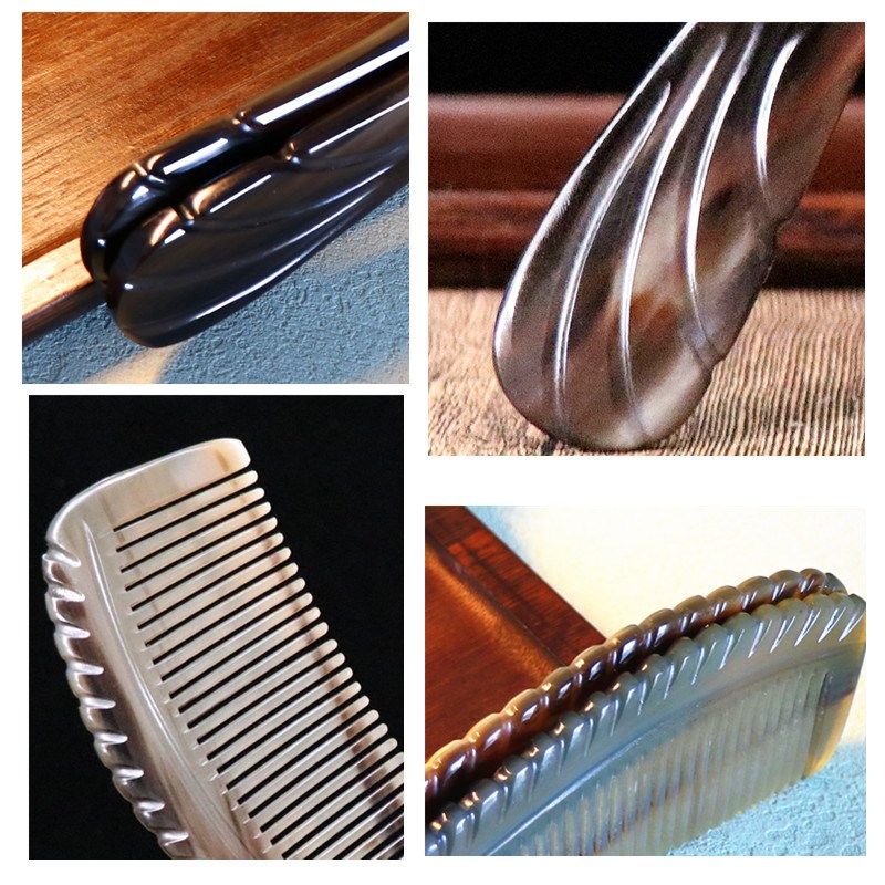 天然牦牛角梳子静电护发顺发梳刮痧按摩水牛角梳尖尾梳