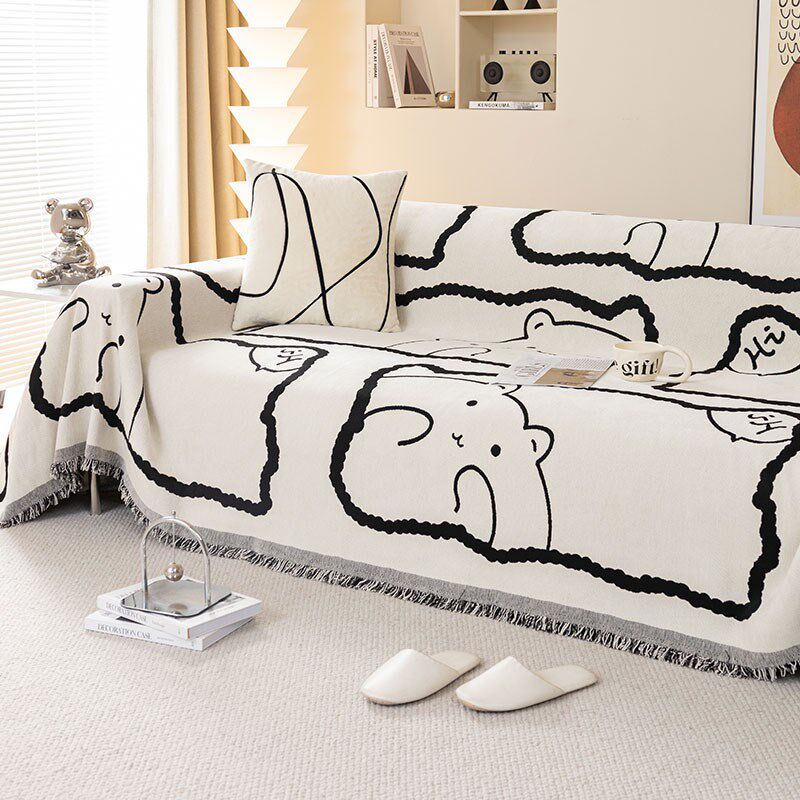 雪尼尔沙发巾盖布四季通用可机洗2024新款沙发垫全盖万能套罩毯子