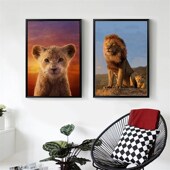 饰画手工涂色 狮子王 儿童房装 diy数字油彩画 数字油画 动漫电影