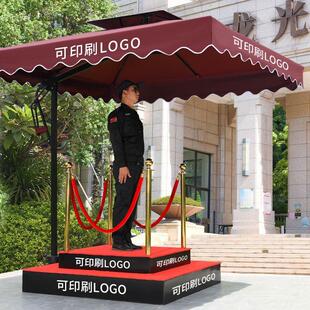 户外遮阳伞岗亭保安亭室外中式印字形象岗亭台耐用门卫太阳伞定制