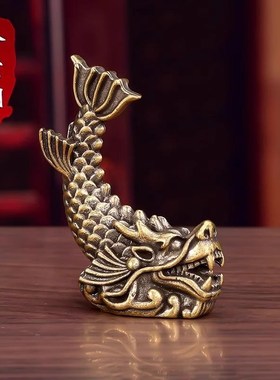 纯黄铜龙之九子鸱尾螭吻鸱吻摆件厨房家居饰品客厅办公室装饰茶宠