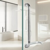 304不锈钢淋浴房拉手浴室卫生间推拉玻璃门移门把手L型铜芯加厚