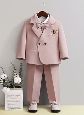 儿童西装套装男宝宝周岁生日演出花童礼服洋气男童春款小西服外套