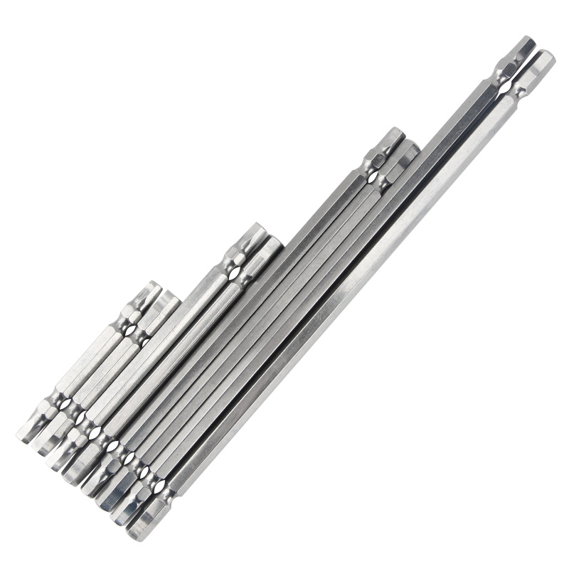 优质S2钢双头65L内六角批头套装H2.5H3H4H5H6风批电批批嘴1/4