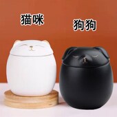 卡通毛发纪念坛 粉色可爱防潮 狗狗猫咪骨灰盒 宠物去世火化罐欧式