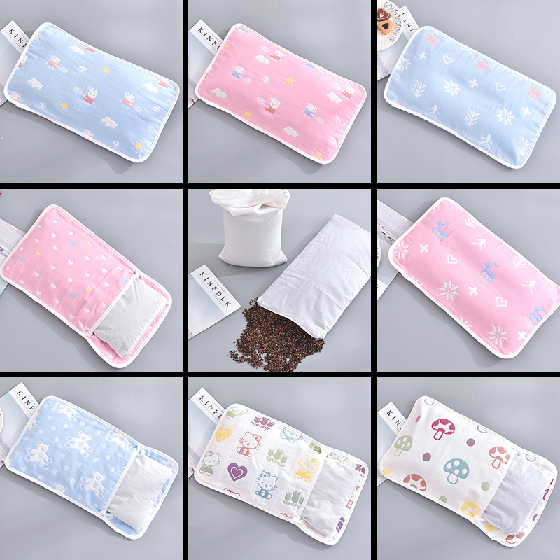 婴儿枕头0-1-3岁荞麦枕夏季儿童纯棉宝宝纱布枕套新生儿定型枕