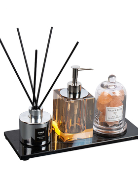 样板房间浴室卫生间洗漱摆件水晶洗手液瓶香薰托盘乳液瓶套装展厅