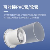 卫生间排气扇圆形抽风机110管道厕所墙壁排风扇换气扇强力静音160