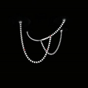 项链发光水晶LED吊灯绳子灯楼梯灯长吊灯轻奢链条灯臂发光水晶灯U