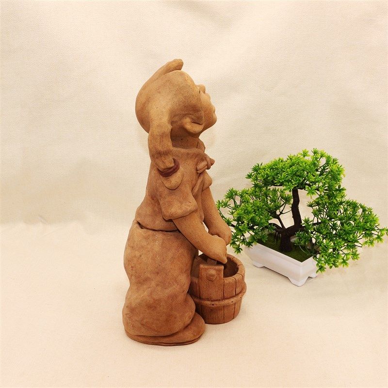 陶泥 陶艺 泥塑 提水桶娃娃 提桶女 特色手工艺品 陶土娃娃,特色手工艺,泥人/泥塑/面塑,淘宝优惠券,粉丝福利购,淘宝优惠卷