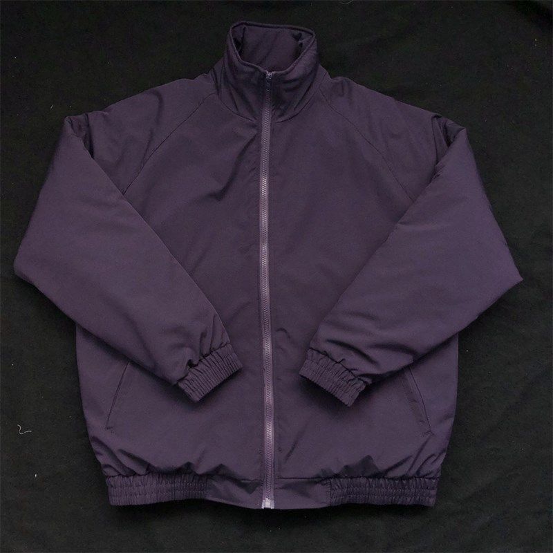 紫色短款棉服高级感男士冬季外套菱格深紫色棉衣男生飞行员夹克男