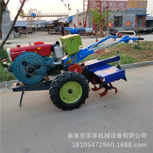 山地丘陵大棚柴油翻土开沟起拢机15马力手扶车悬挂式旋耕机图片