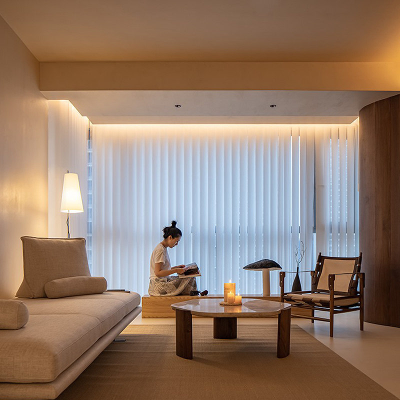 梵锦梦幻帘办公室卧室书房客厅阳台落地窗飘窗遮光垂直竖百叶窗帘
