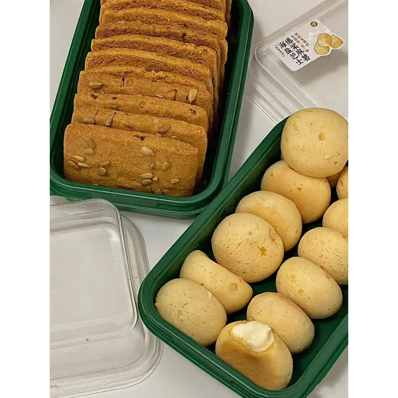 泸溪河同款一次性桃酥盒中式糕点绿色红色透明打包盒麻薯烘焙包装