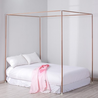 定制单独的宫廷蚊帐支架子不锈钢加厚 加粗1.2四柱单卖1.5米1.8m