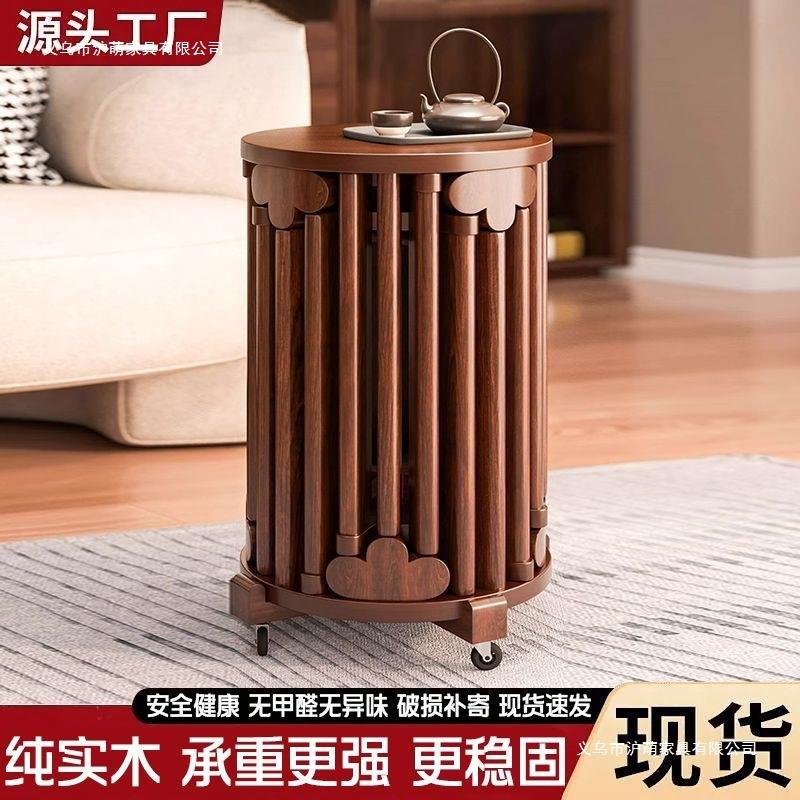 实木圆凳子茶几家用凳子可叠放凳吃饭餐桌凳原木新中式叠叠凳
