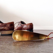 抽鞋 物舍IZOLA黄铜鞋 器鞋 器穿鞋 把男女高质感礼物 拔子金属提鞋