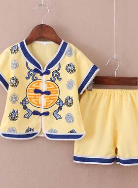 儿童装古风唐装男童女童夏装3岁1汉服4宝宝夏天2中国风5男孩6古装