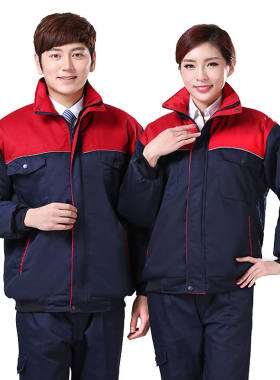 冬季工作服棉衣男加厚可拆卸劳保服棉服活里活面户外车间厂服棉衣
