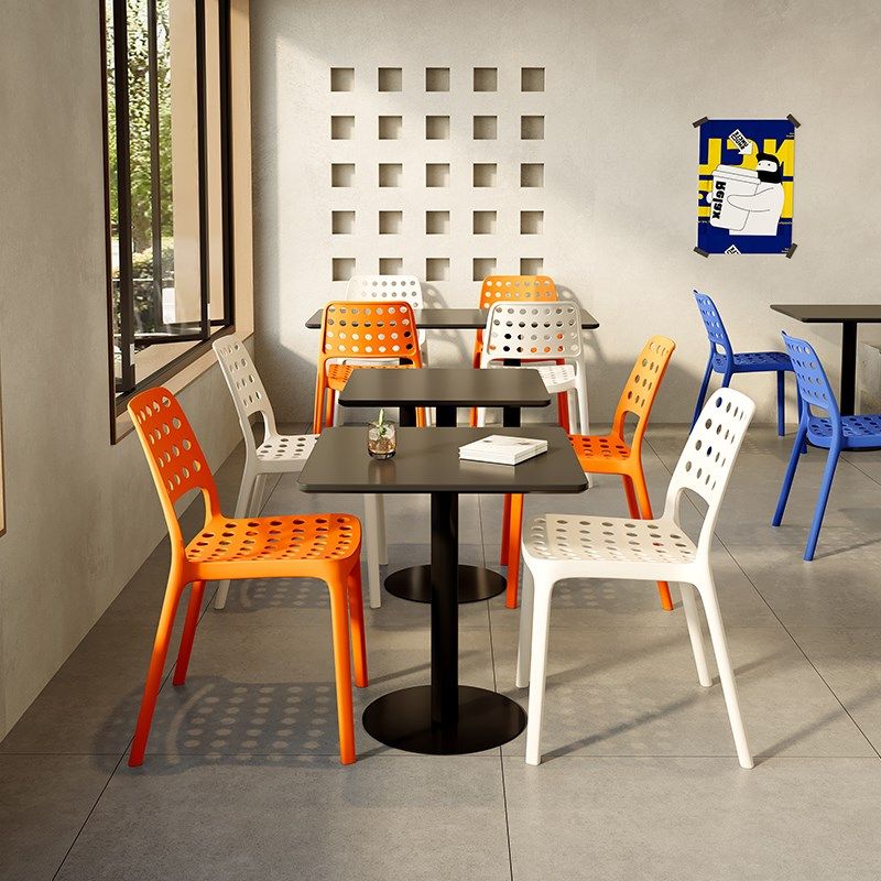 商用桌椅组合轻奢高级感餐厅咖啡厅餐桌椅商务洽谈椅复古方桌圆桌