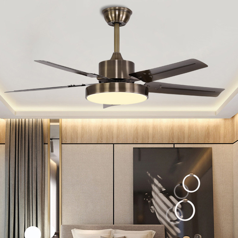 吸顶电风扇灯一体铁叶超薄带灯吊扇大风力客厅餐厅低楼层扇灯简约