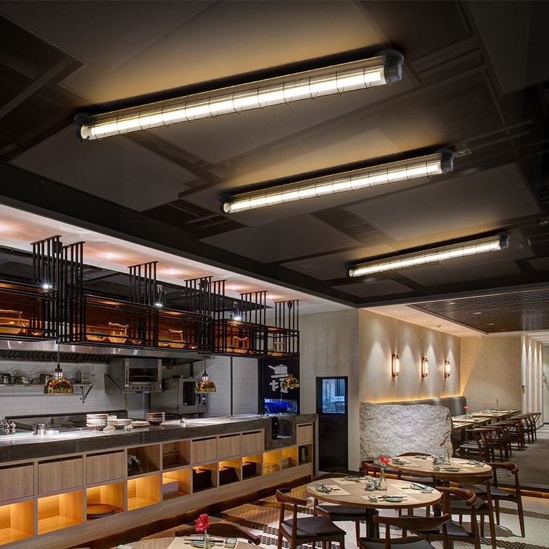 复古工业风长条led吸顶灯咖啡餐厅办公室过道创意服装店铺商用灯