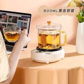 2024新款 宿舍 养生壶家用多功能煮粥办公室花茶煮茶器全玻璃分体式