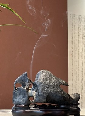 中式奇石摆件茶室空间玄关案头书房赏石装饰天然原石观赏石太湖石