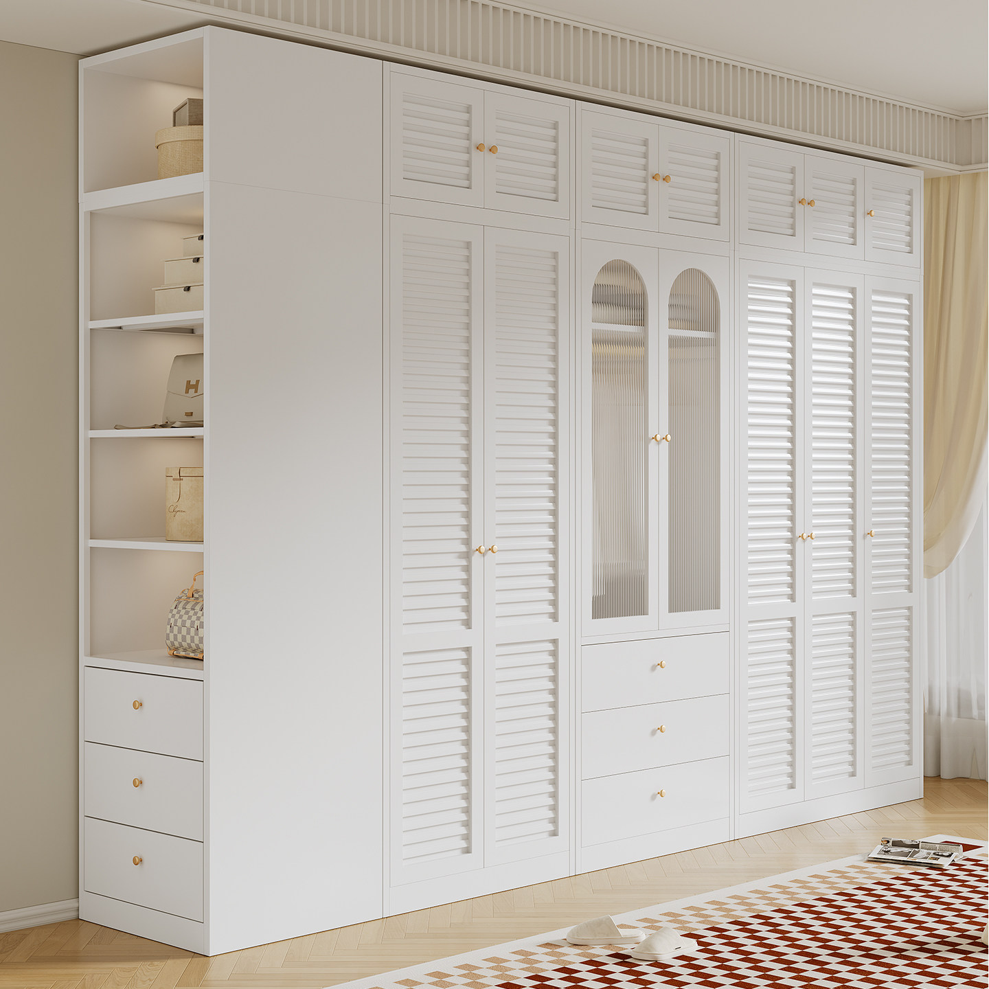 法式金属衣柜卧室家用无甲醛钢制衣橱2025新款衣帽间组合柜收纳柜,住宅家具,自由组合衣柜,淘宝优惠券,粉丝福利购,淘宝优惠卷