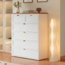 美式 钢制五斗柜客厅收纳置物柜铁艺卧室床尾储物柜矮柜铁皮抽屉柜