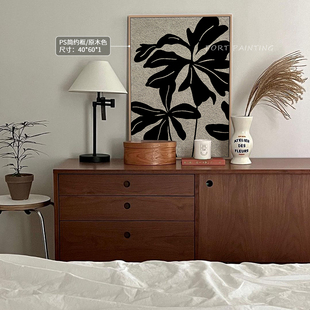 港画 饰画高级感玄关走廊挂画艺术客厅摆画 手绘侘寂风沙发背景装