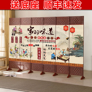 屏风饭店专用隔断包间客厅玄关现代折叠办公室平风