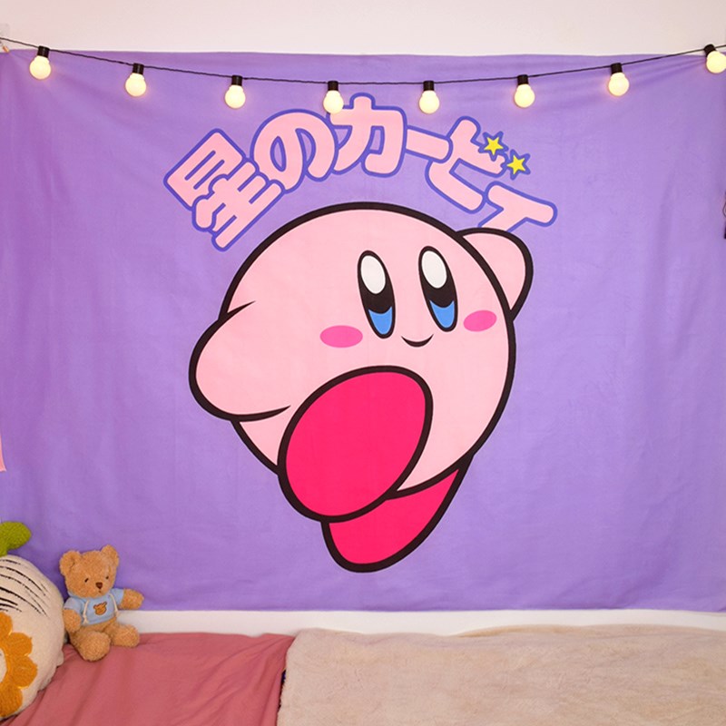 复古星之卡比挂布 卧室墙面装饰背景布租房改造宿舍布置遮丑挂毯