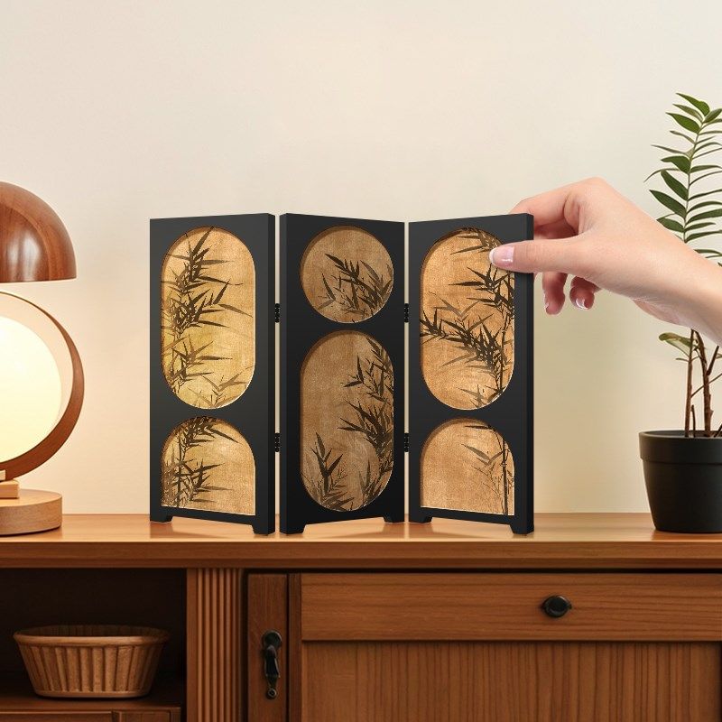 中古风墨竹屏风茶桌家居边柜斗柜桌面装饰品复古装饰摆画,家居饰品,装饰摆件,淘宝优惠券,粉丝福利购,淘宝优惠卷