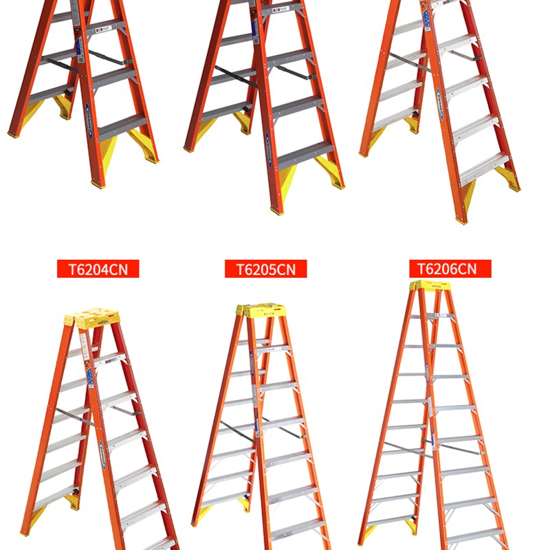 稳耐玻璃钢全绝缘侧人字梯电工 工程安装安全梯子T20 T210CN