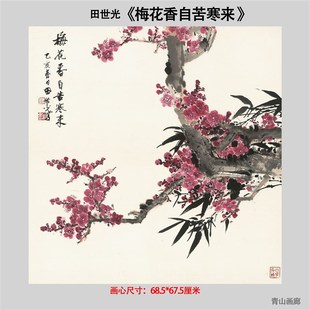 田世光梅香自苦寒来工笔鸟画水墨画书房装 饰画高微喷画心