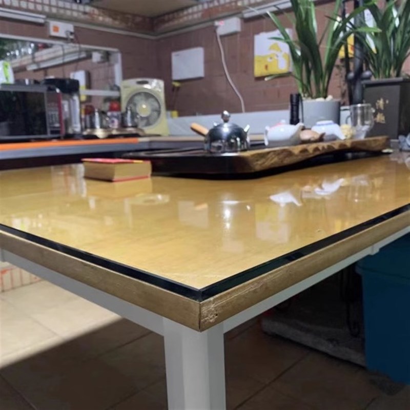 MM够厚高端钢化玻璃安全餐桌玻璃板定制长方形家用桌面饭店台面