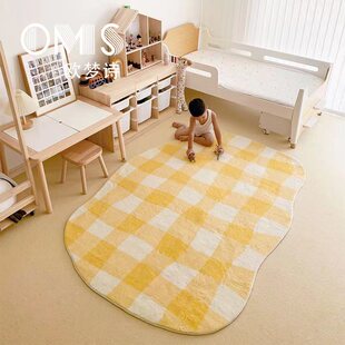 儿童房爱地毯客厅茶几地毯卧室床边加厚地毯异形格子地毯垫