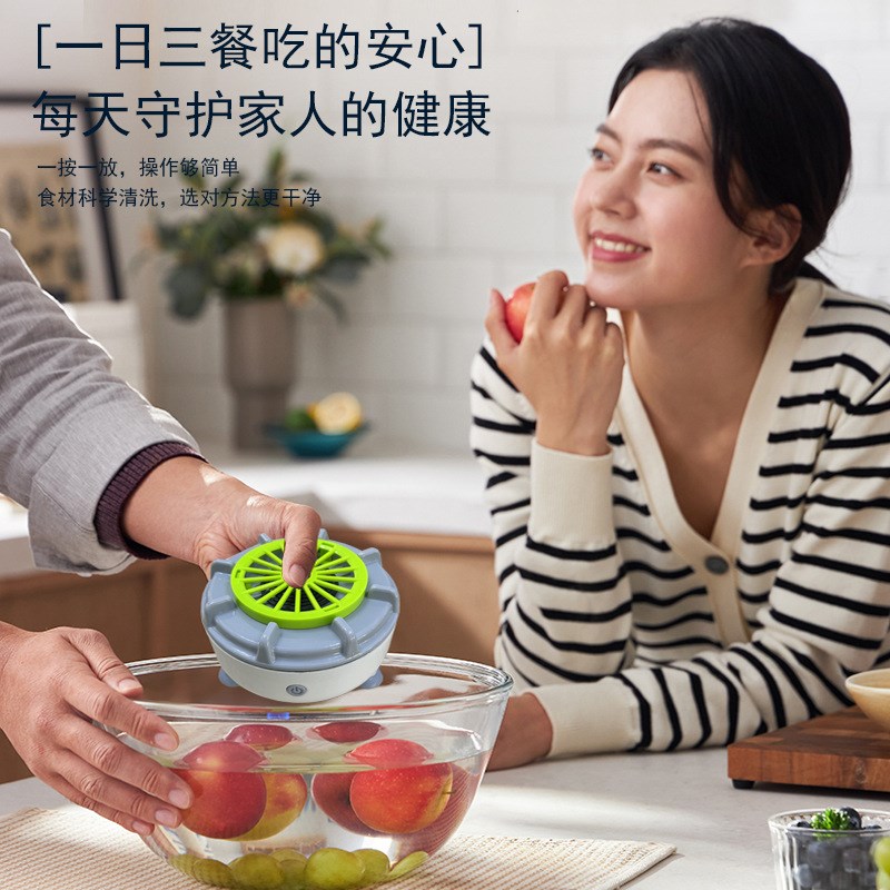 小型果蔬清洗机家用蔬菜水果除农残涡轮净化器便携无线自动洗菜机