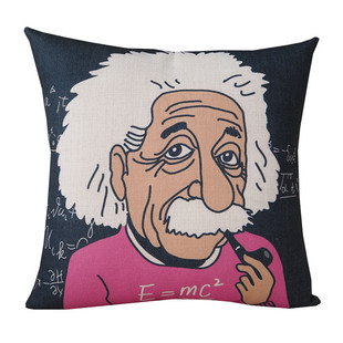 复古波普工矿风酒吧卓别林爱因斯坦 棉麻办公室沙发抱枕靠枕靠垫