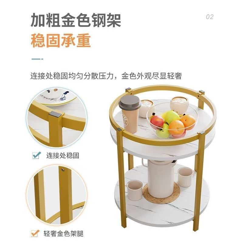 麻将机茶几双层棋牌室专用烟缸茶C水架麻将桌边几茶水桌轻奢小茶