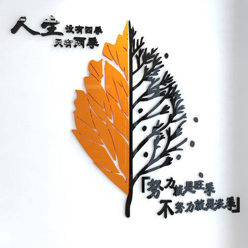 励志语录墙立体销售创意自粘正能量奋斗自律标语墙