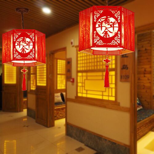 小 火锅饭店吧台灯具 走廊过道阳台中创意红灯