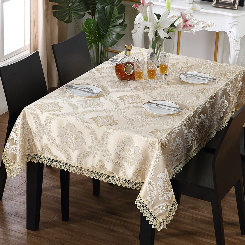 欧式长方形客厅餐桌布奢华家用茶几桌布蕾丝超大尺寸摆台桌布布艺