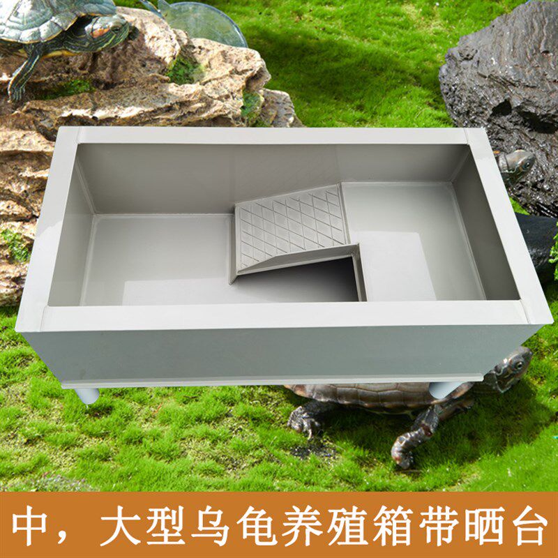 黄缘巴西乌龟专用饲养缸箱池带晒台爬台周转箱环保PP板长方形塑料